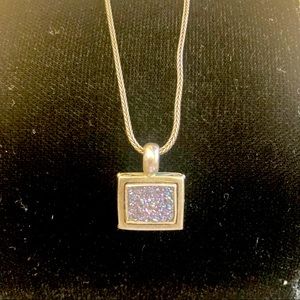 Crushed Gemstone Sparkly Pendant Necklace